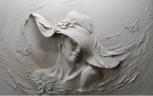 3D фотообои Девушка в шляпе
