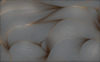 Абстрактные 3D фотообои Волны с золотом