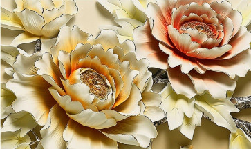 3D фотообои с цветком Пион