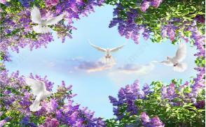 3D фотообои Лавандовое небо