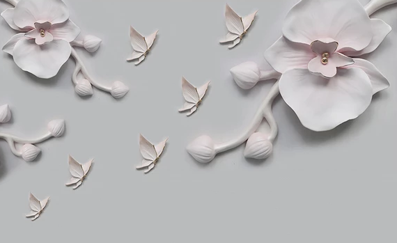 3D фотообои  с рисунком Орхидея