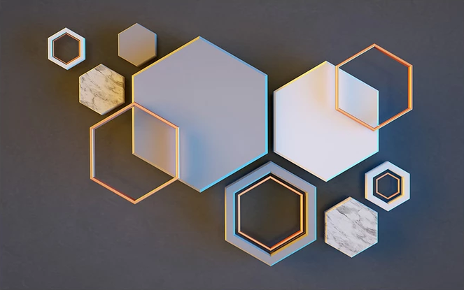 Геометрические 3D фотообои ромбы